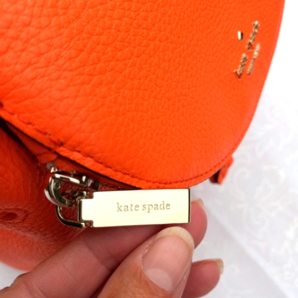 NWOT Kate Spade Leila Medium Flap Backpack 🍊 Coral Buds w/Adjustable Strap - Picture 5 of 16
